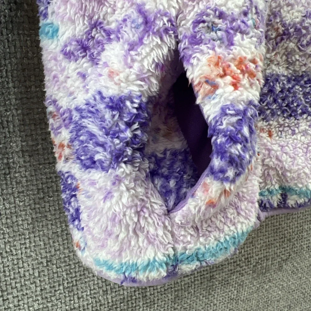 EDDIE BAUER Quest Fleece Plush Sherpa Hooded‎ Jacket Girls Size XS (5/6) Multi